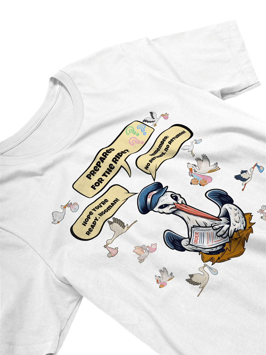 Funny Stork Pregnancy Announcement Tee, Month Delivery, No Refunds No Returns Maternity T-Shirt - Unisex Heavy Cotton, Graphic Baby product image (25)