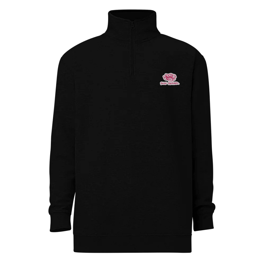 BUSY-BRAINED (pink bubble design) embroidered quarter zip product image (7)