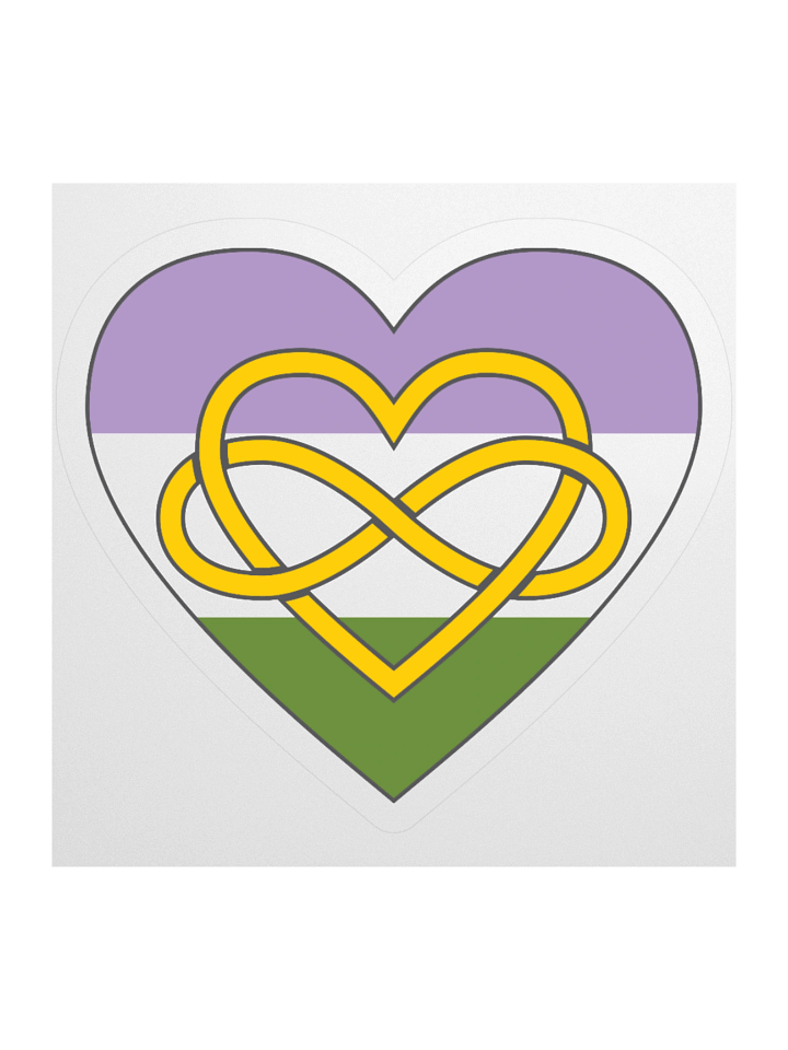 Genderqueer Pride Flag Polyamory Infinity Heart Sticker product image (1)