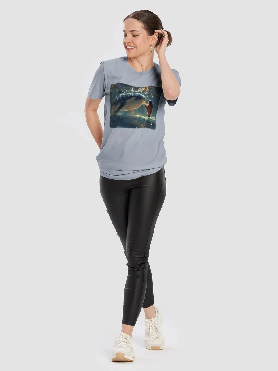 Girl talking with a cute killer whale, in the shallow waters product image (15)