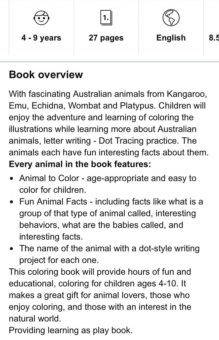 Australian Animals Colouring book with Writing practice product image (2)