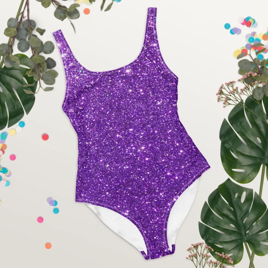 One-Piece Swimsuit (Purple Glitter) product image (10)