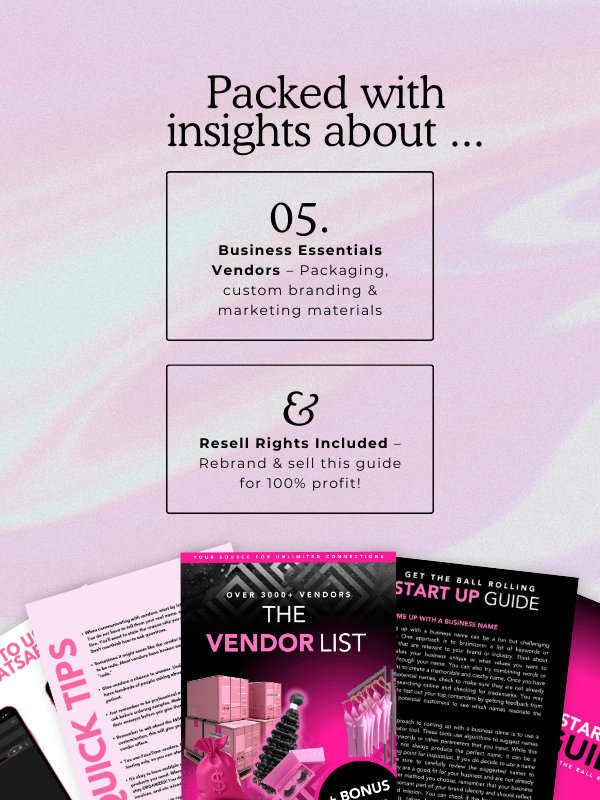 Verified Wholesale Vendor List, Beauty, Hair, & Fashion Dropshipping Suppliers, Small Business Product Sourcing Guide, PLR Canva Template product image (5)