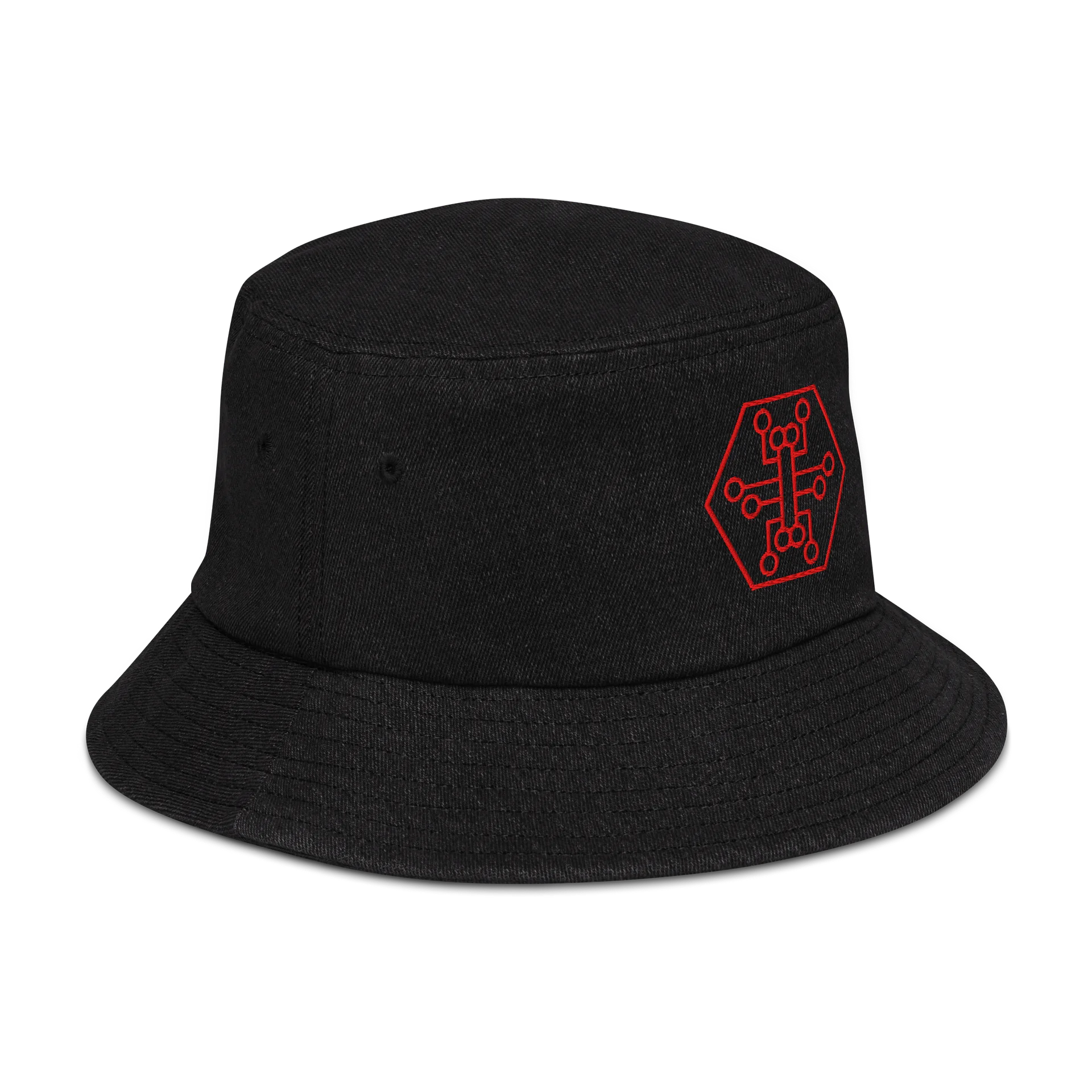 hackers.town bucket hat, red product image (3)