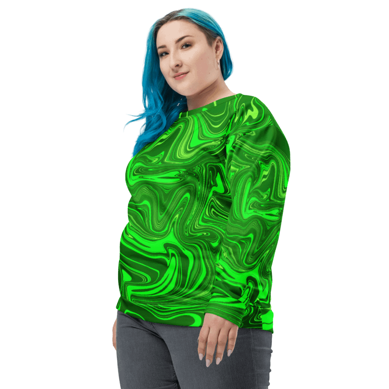 Sweatshirt - Different Shades of Green Digital Fluid Art product image (4)
