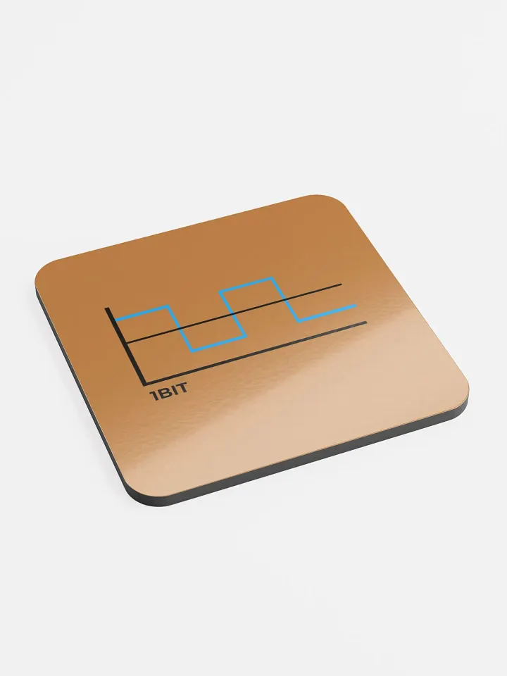 1Bit Graph Glossed Cork Coaster (limited copper edition)) product image (2)