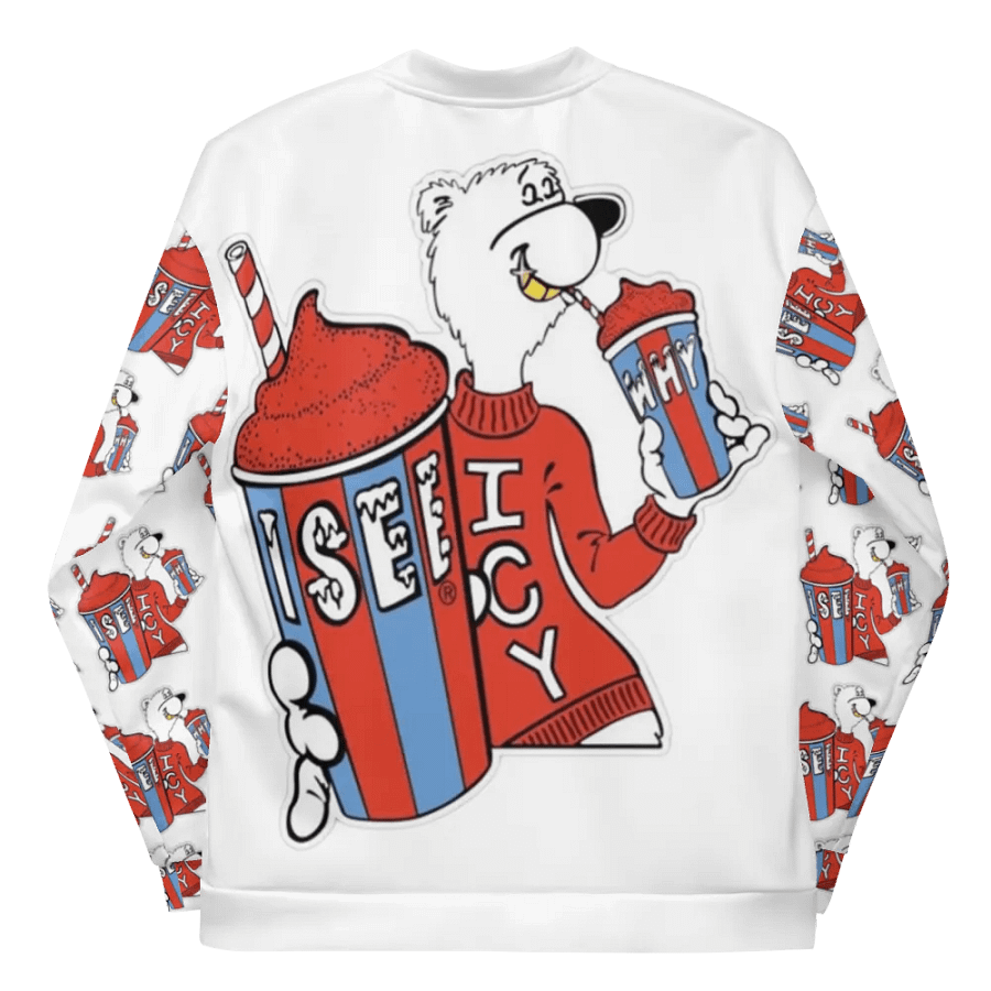 ISEEWHY BEAR PATTERN BOMBER product image (11)