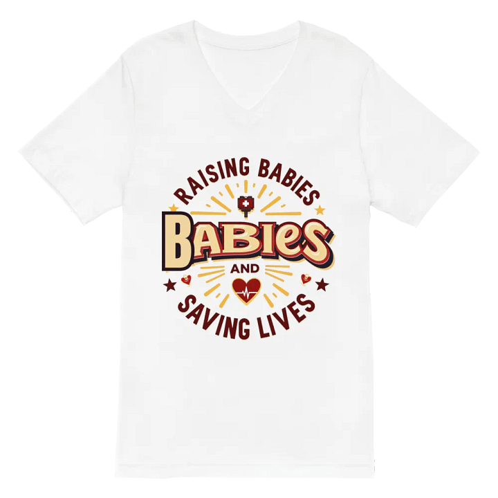 RAISING BABIES AND SAVING LIVES, mom duty V-Neck Tee product image (6)