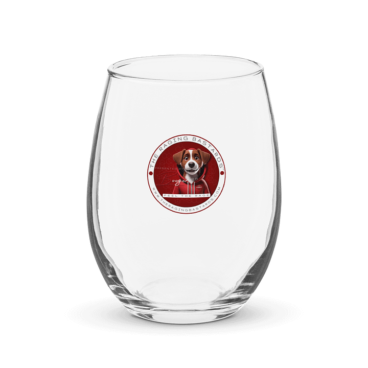 Raging Bastards Illustrated Dog Hoodie Stemless Wine Glass product image (1)