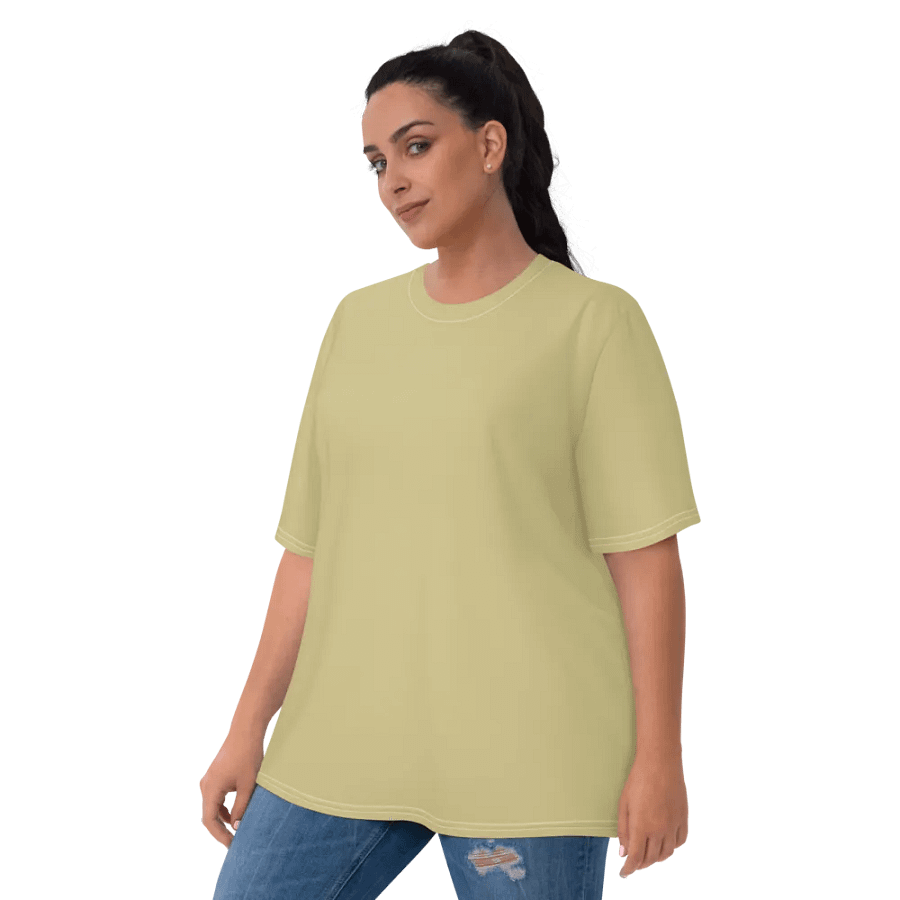 Plain Medium Yellow Soft Summer Women's Crewneck Polyester Heavyweight Premium T-Shirt by Treasure Pie product image (5)