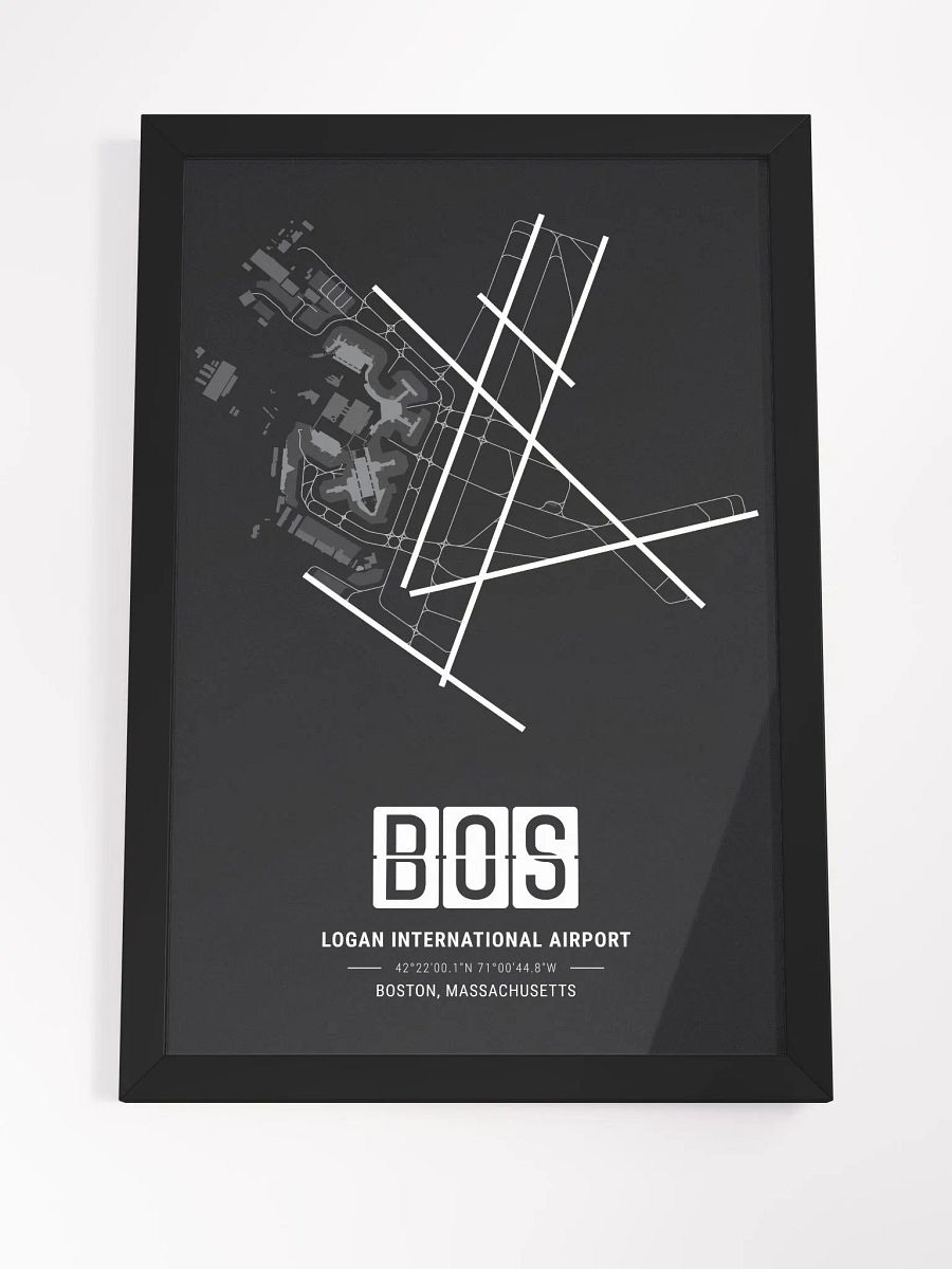 Framed Airport BOS Premium Map On Matt Paper product image (4)