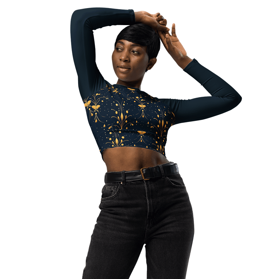 Dhyana - Crop Top Long Sleeve - Blue product image (3)
