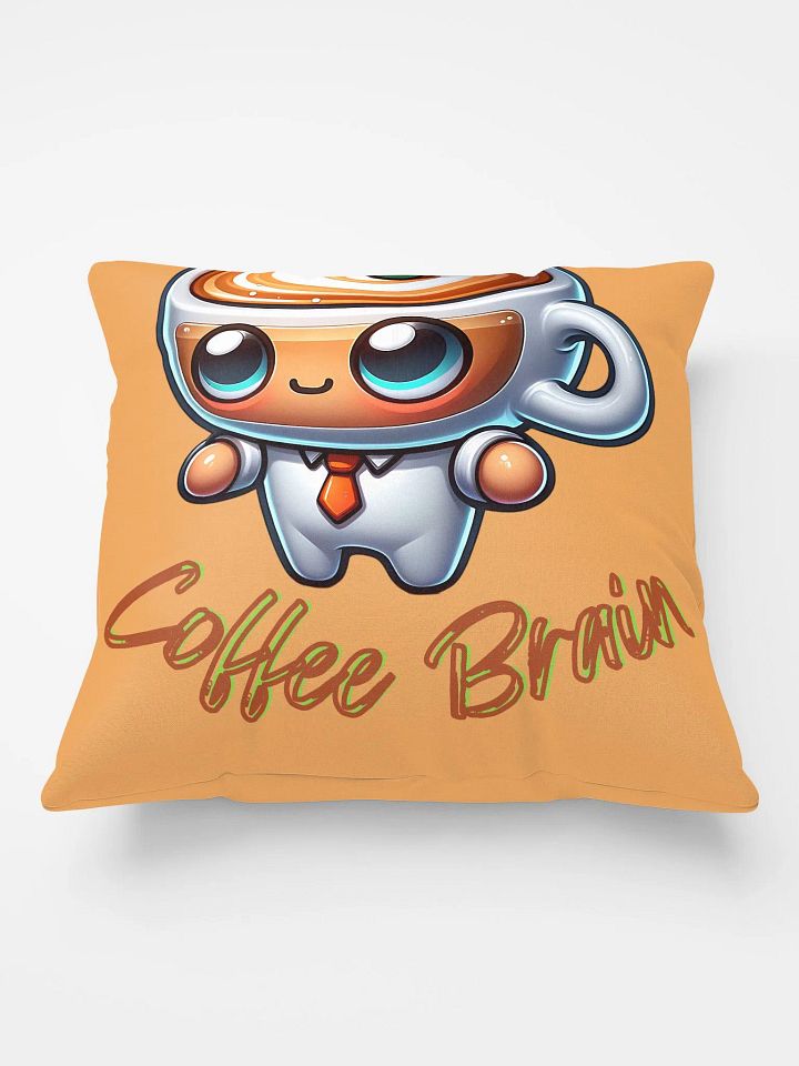 Cute Coffee Brain Cartoon Design Decorative Pillow - Adorable Coffee Lover's Art product image (2)