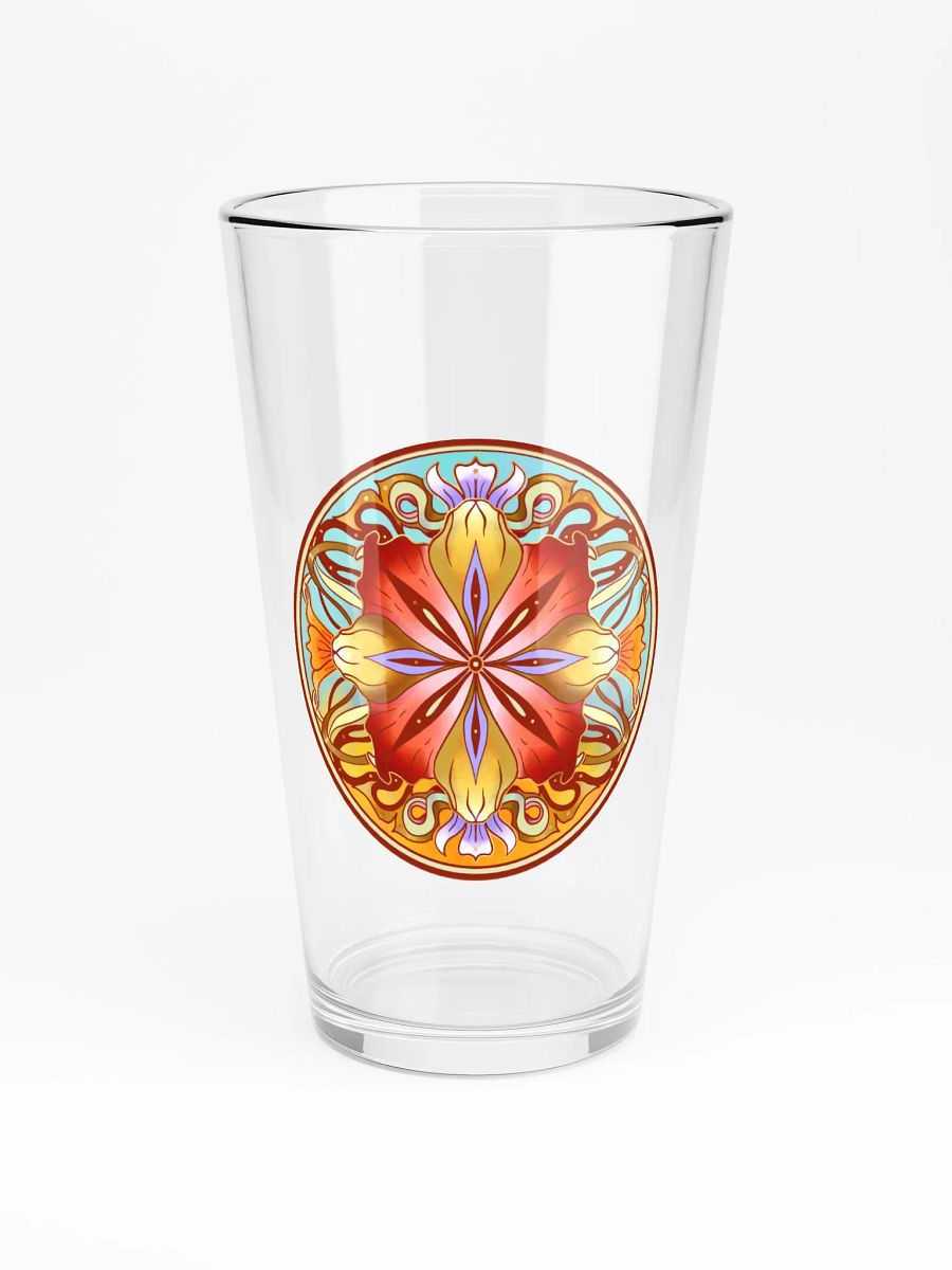 Crimson Floral Mandala - Pint Glass product image (3)