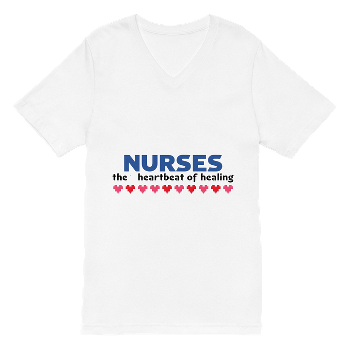 Heartbeat of Healing Nurses V-Neck Tee product image (2)