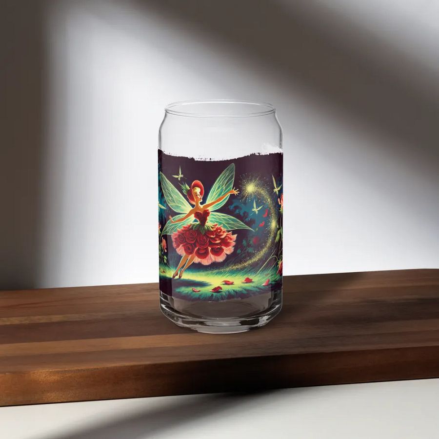 Enchanted Red Rose Fairy Glass with Optional Lid and Straw product image (35)