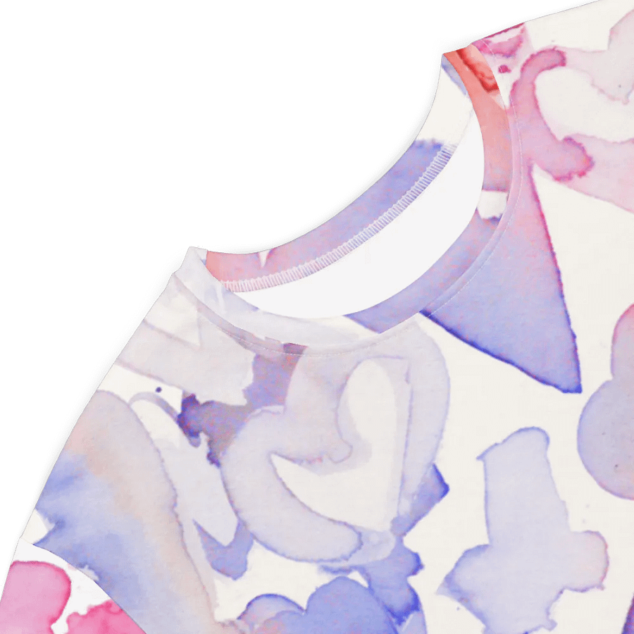 Happy Valentine Love seamless watercolour Pink and Blue hearts Pattern T-shirt Dress product image (4)