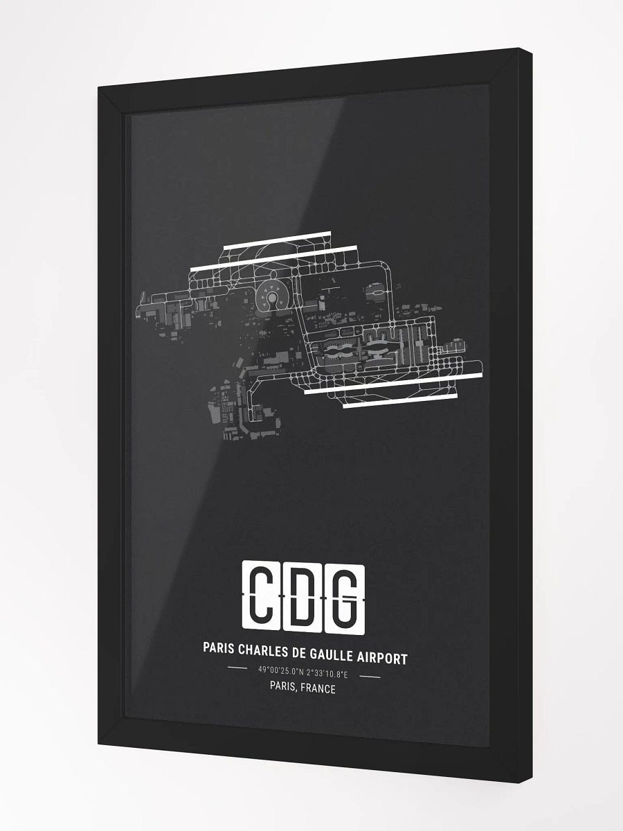 Framed Airport CDG Premium Map On Matt Paper product image (2)