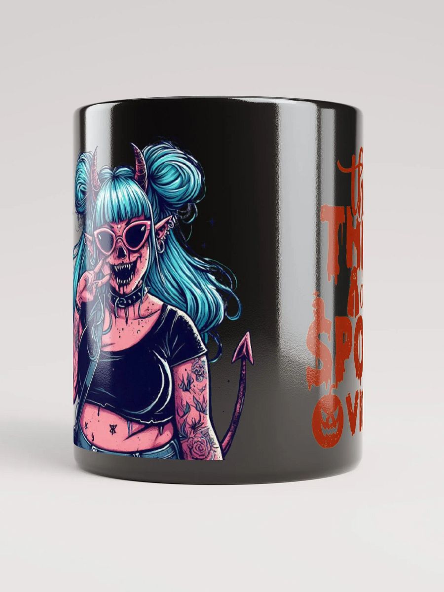 Thick thighs and spooky vibes mug- Black product image (5)