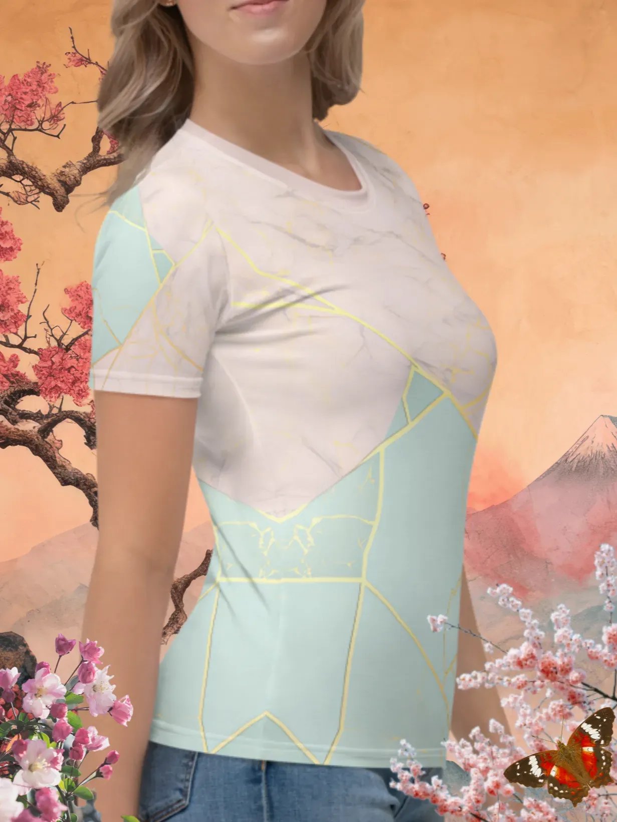 Color fusion Kintsugi Print T-Shirt product image (3)