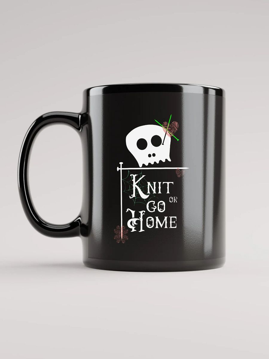 Knit or Go Home quote with a skull and knitting needles product image (11)