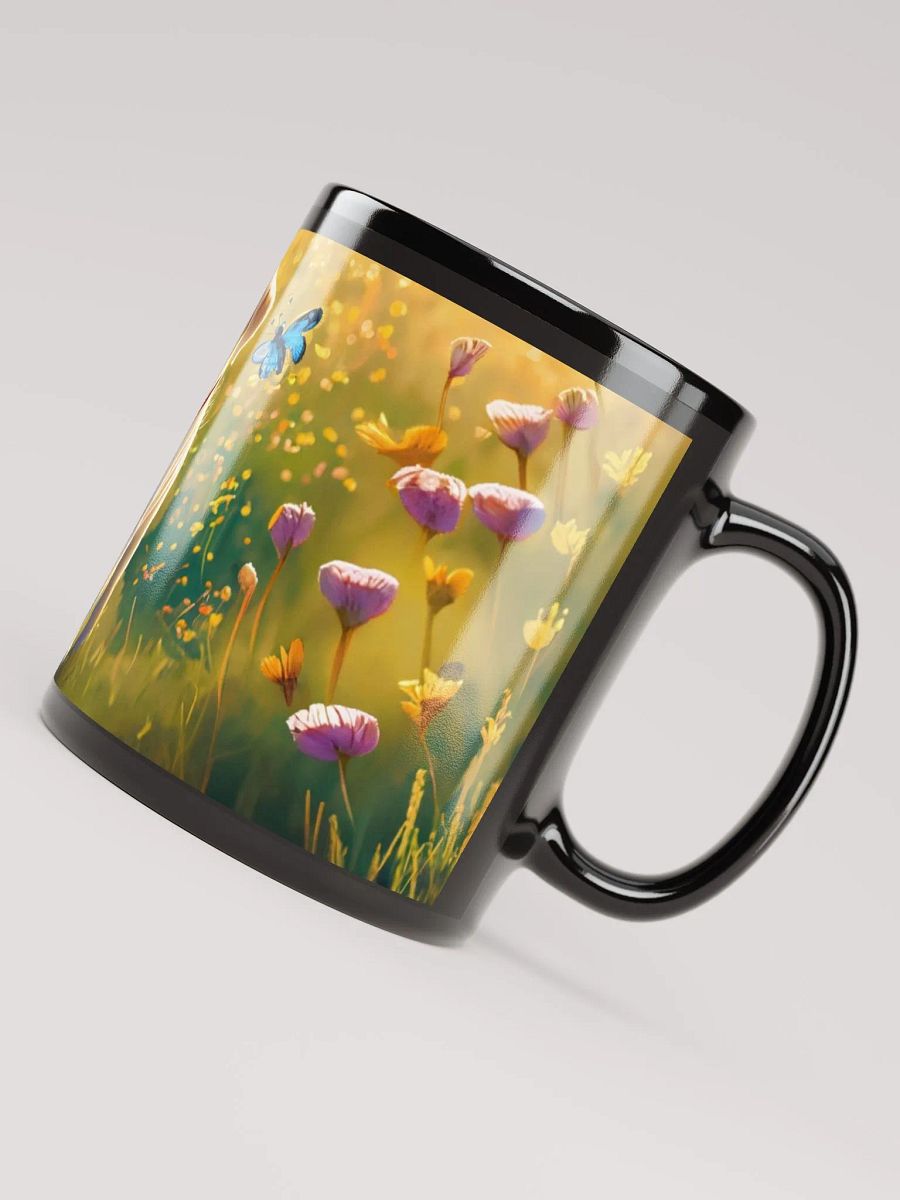 Blooming Buddies: Black Glossy Mug for Labrador Retriever Lovers product image (6)