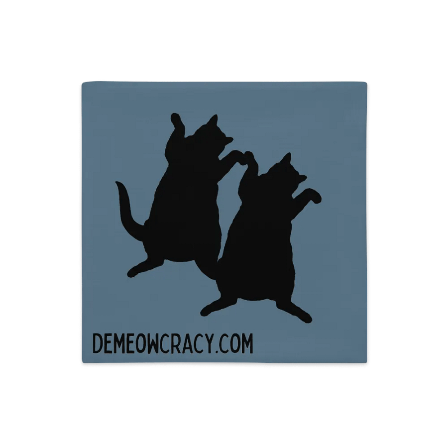 Dancing DeMeowcracy Kitties Reversible Pillow Cover - Slate Blue product image (4)