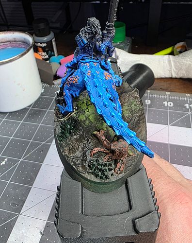 New model progress since having carpal tunnel surgery. Really happy with the blues. Still have a long way to go.

#warhammer ...