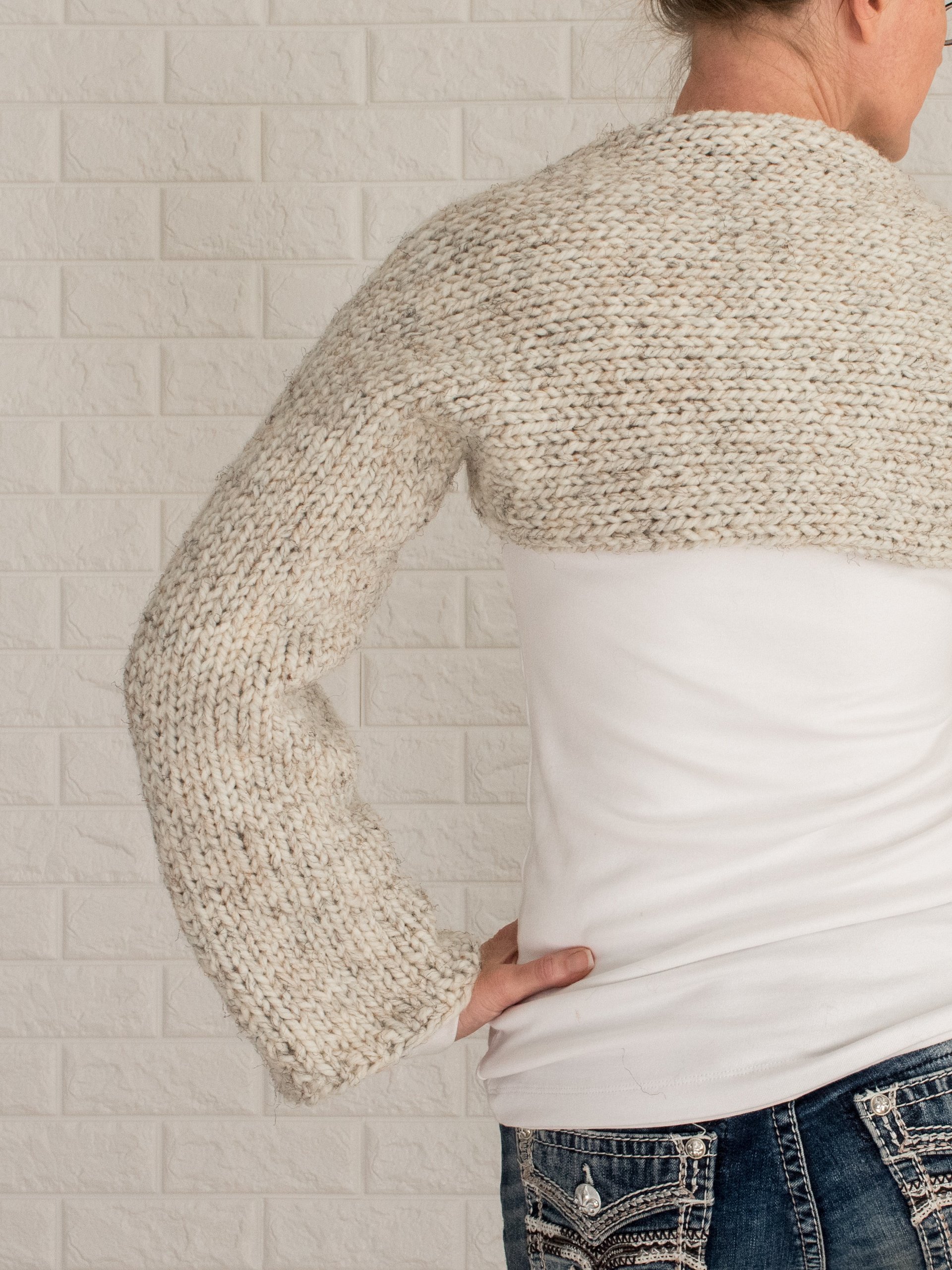 Shrug Sweater Crop Top Knitting Pattern - Thrive product image (4)