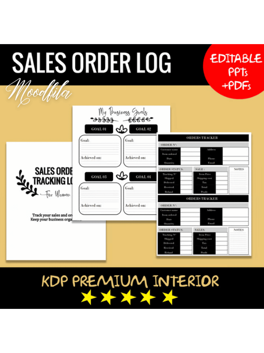 Sales Order Log - KDP Interior product image (1)