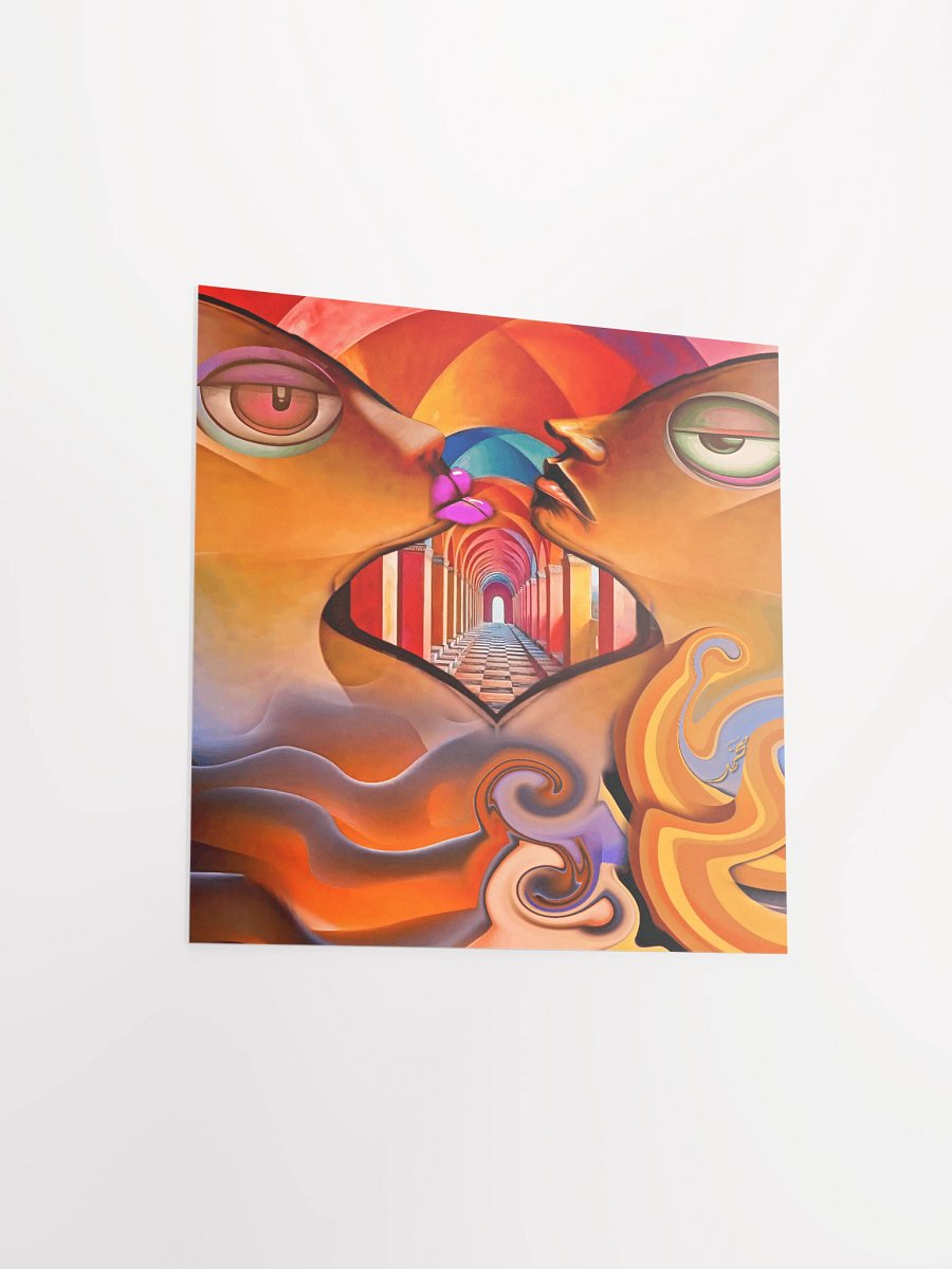 Symmetrical Surrealism Heart Poster/Opposite Faces Digital Art Abstract Style product image (12)