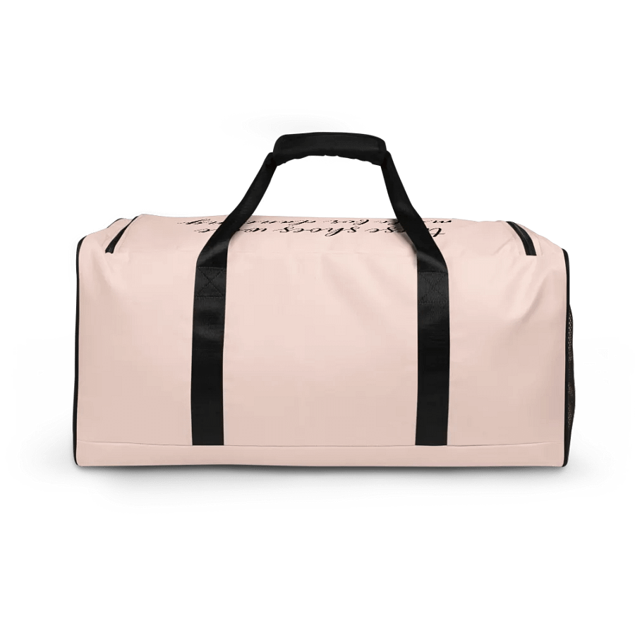 Large Dance Bag | Pale Peachy Pink with Black Logo and Quote product image (5)