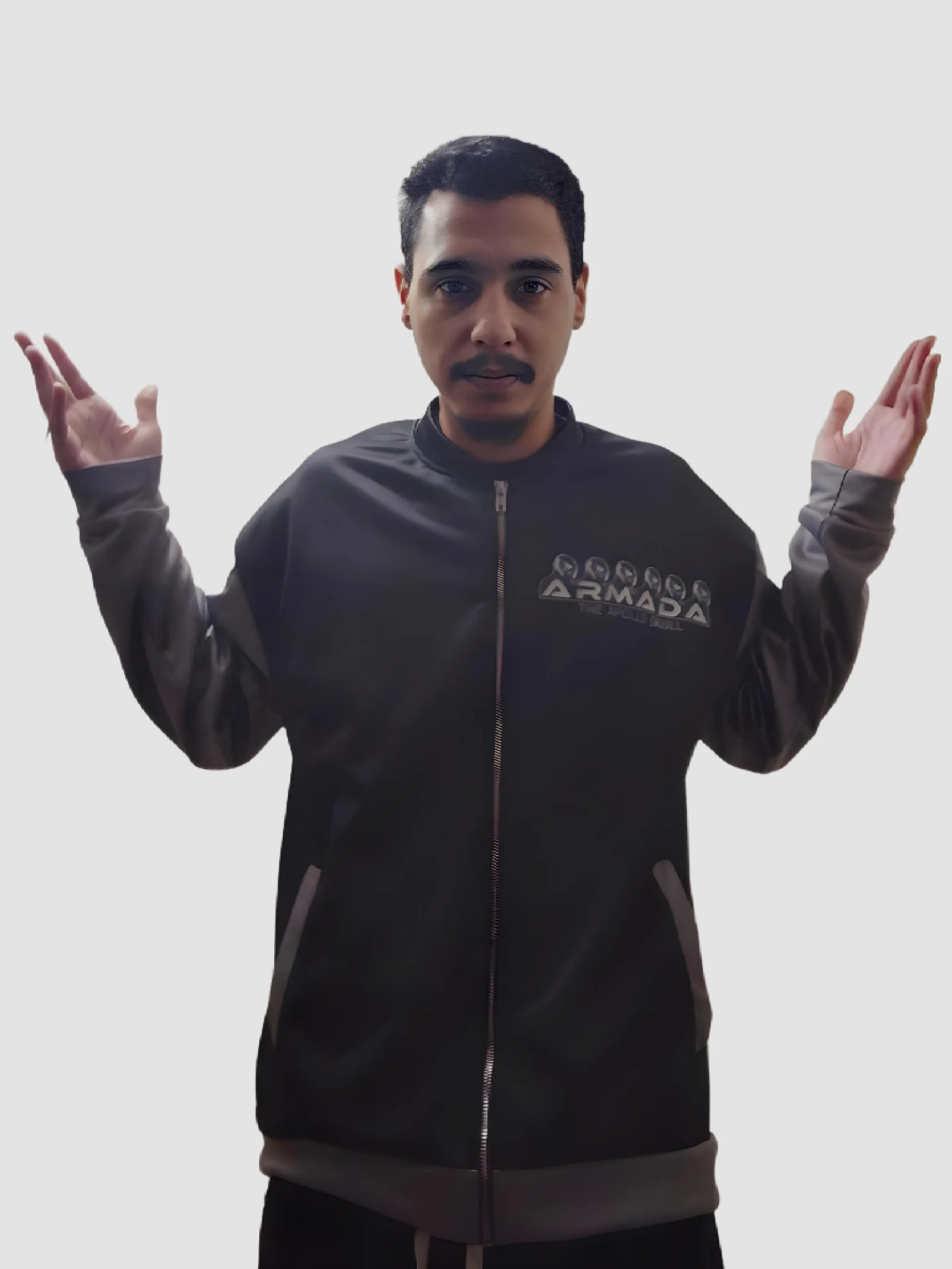 Spread Cheeks NOT Hate Grey Sleeves Bomber Jacket product image (1)