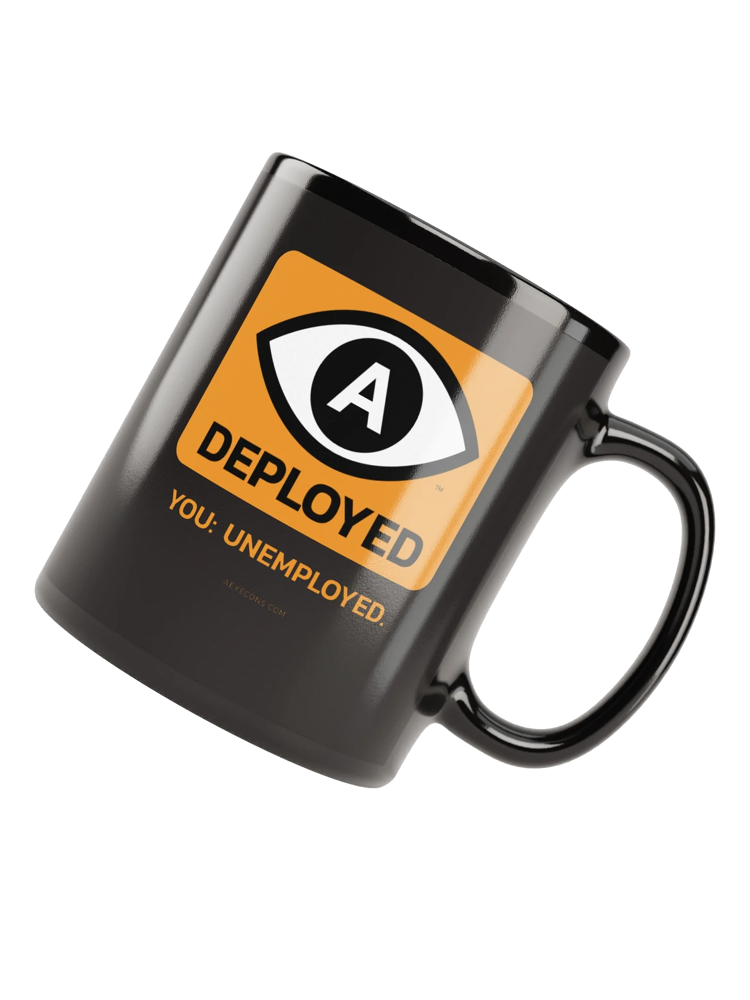 AI Deployed. You: Unemployed. Black Mug | AEYECONS™ AI Icons product image (7)