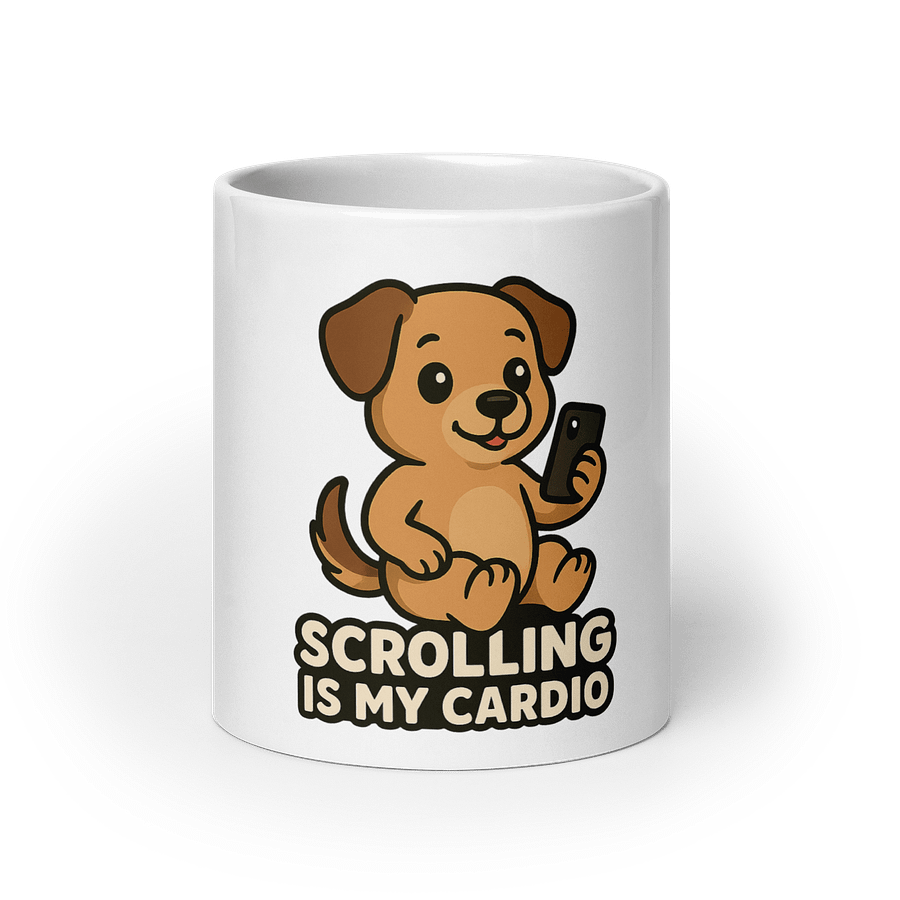 Scrolling Is My Cardio Dog Mug | Funny Puppy Meme Coffee Cup (11oz, 15oz, 20oz product image (9)