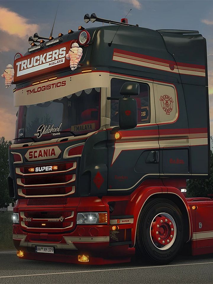ETS2 - Truckers Malaya Scania R4 R5 R6 (RJL) Old Skool Changeable Multicolor Skin (Gloss & matte color) for RJL only product image (1)