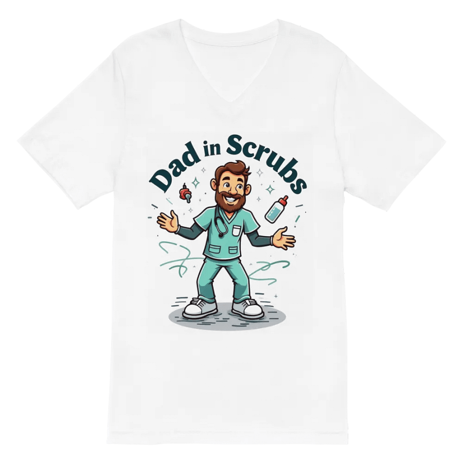 Dad in Scrubs Juggling Fatherhood V-Neck Tee product image (2)