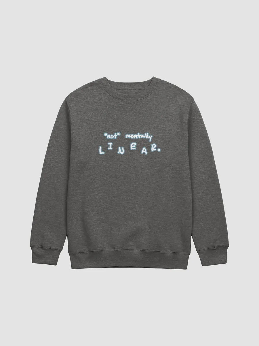 *not* mentally linear (lined design, #709AAF) printed crewneck product image (5)