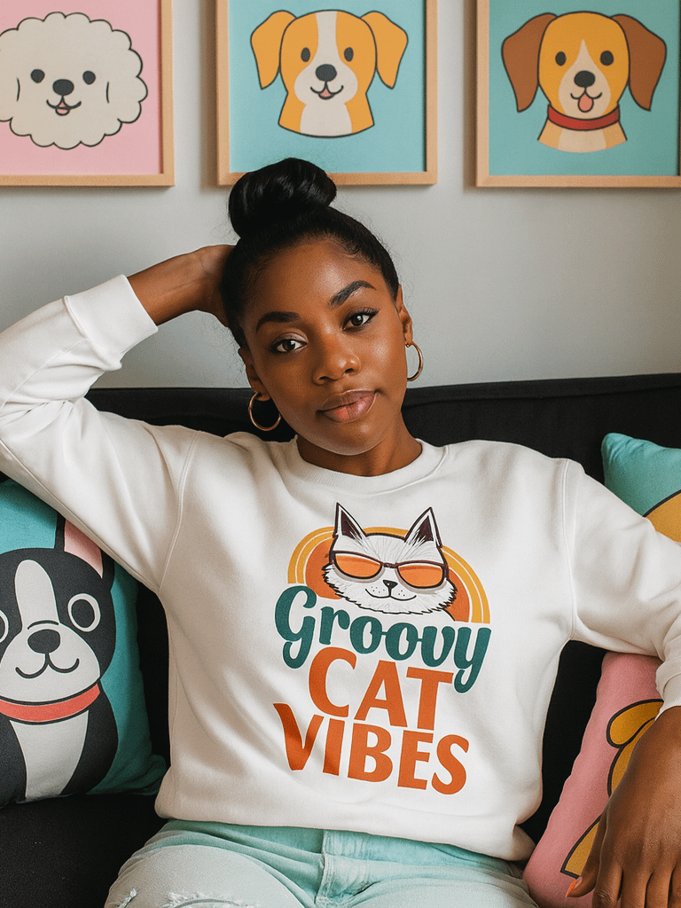 GROOVY CAT VIBES Sweater product image (1)