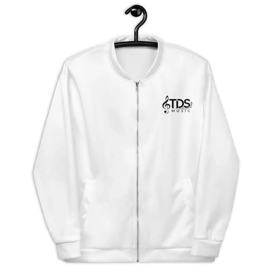 TDS Music Unisex White Bomber Jacket – Exclusive Design for Music Fans product image (4)