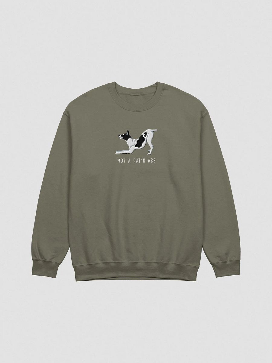 Not a Rat's Ass Sweatshirt (Embroidered) of a Rat Terrier(Black & White) product image (4)