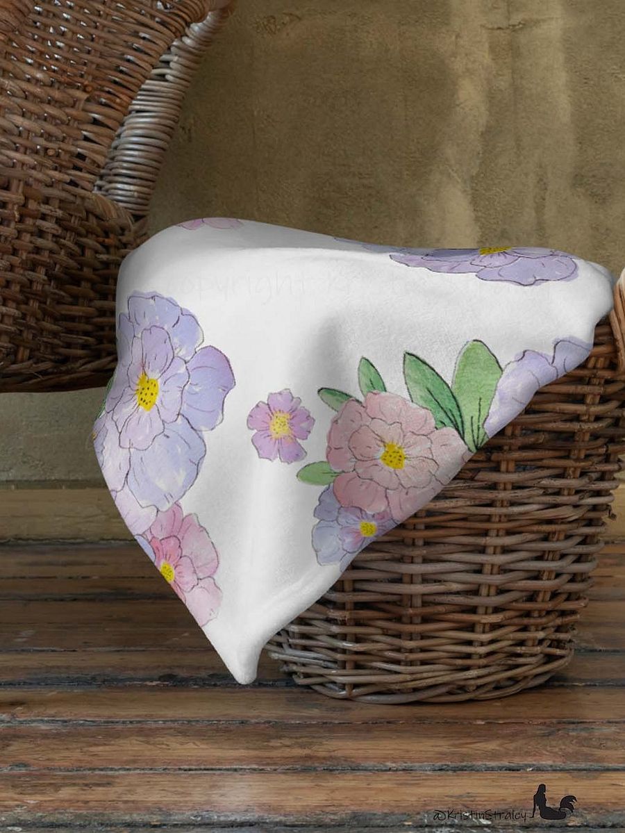 Lavender Flower Bouquet Fleece Throw Blanket product image (5)