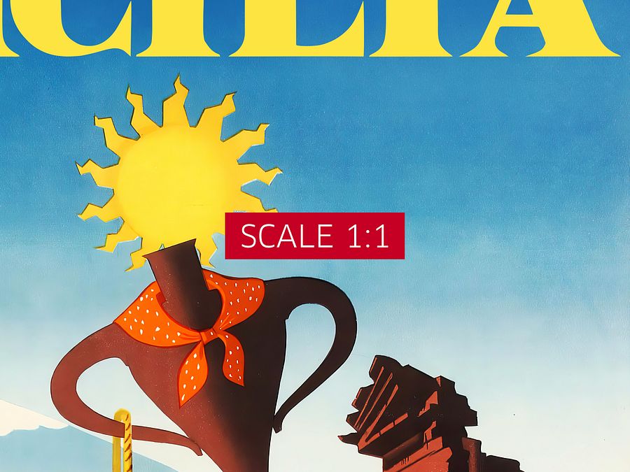 Italy, Sicily (Sicilia), 1950 — retro vintage travel poster product image (4)