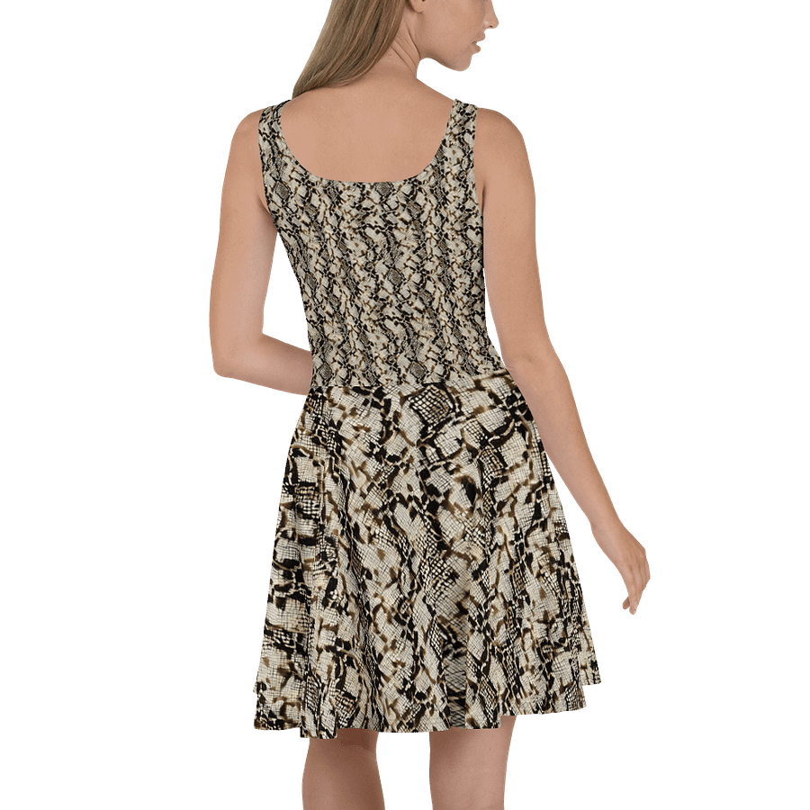 Beige Snake Pattern Skater Dress product image (4)