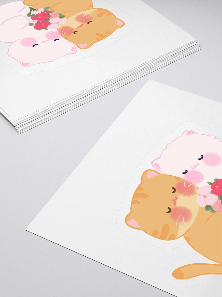 You & me and me & you, Orange & White Cat Duo Sticker product image (7)