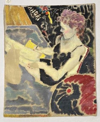 Woman Writing (1988) (30" x 40") Rolled Canvas Original product image (1)