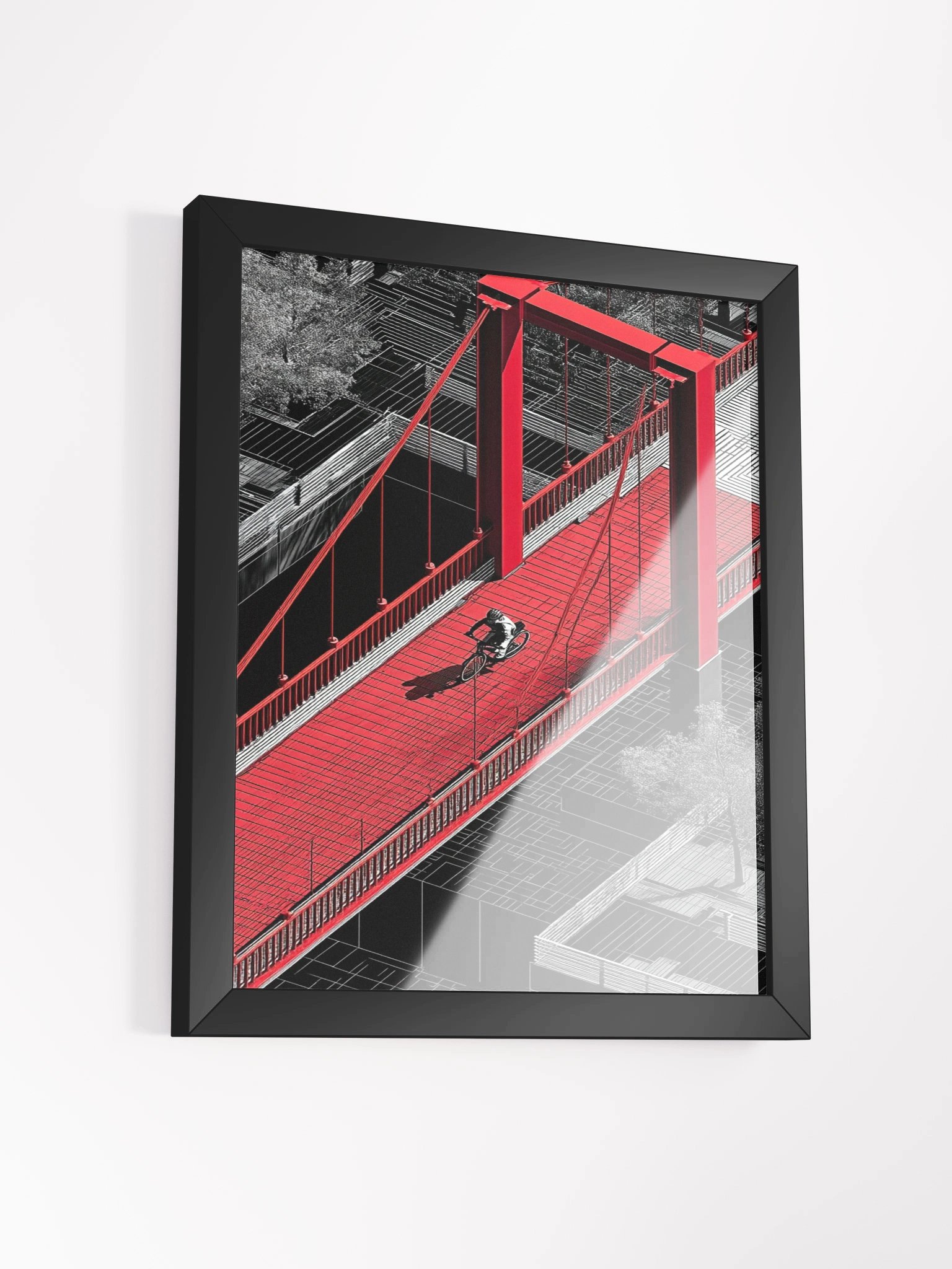 Red Bridge Passage Framed Matte Wall Art Canvas product image (5)