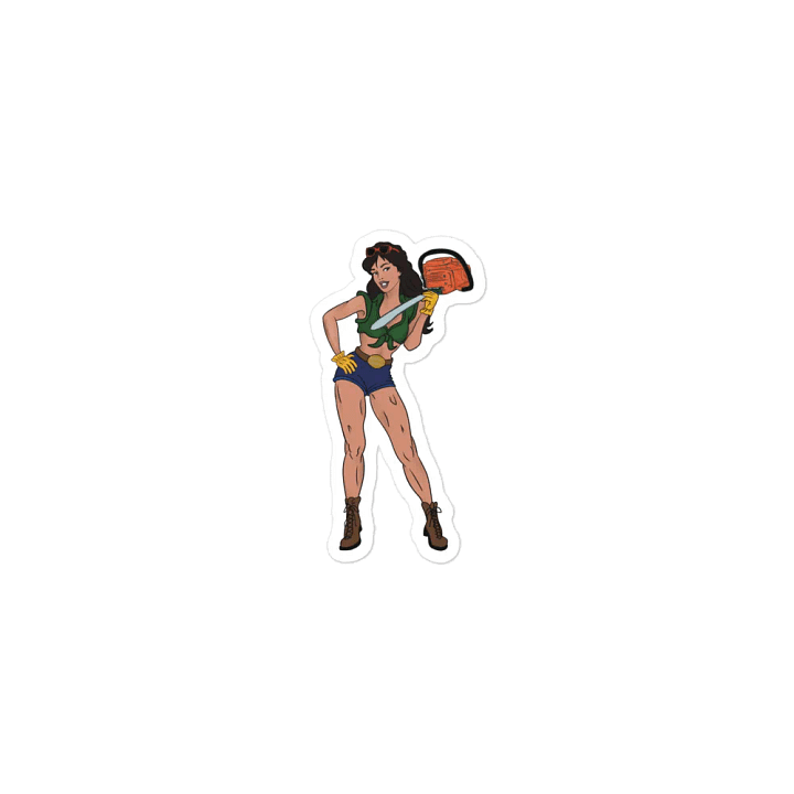 Brunette Chainsaw Betty Pinup Magnet product image (1)