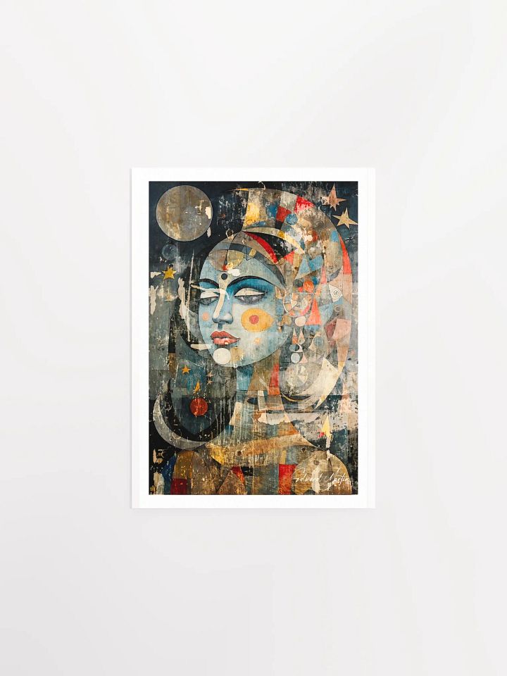 'Moon Goddess' by Edward Martin- Mixed Media Collage-Vibrant Matte Paper Poster product image (2)