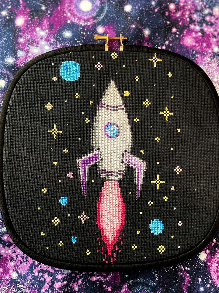 Pastel Rockets - FINISHED STITCH product image (1)